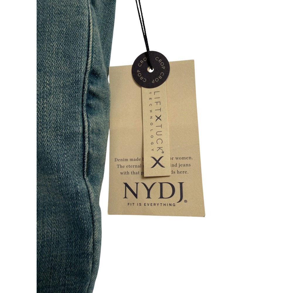 NYDJ Skinny Capri Jeans Arroyo Blue Lift Tuck Water Conscious 14W 36x18 (AA6) - Picture 5 of 8
